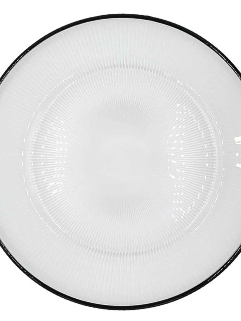 White Glass charger plates with Black Rim - wedding events party